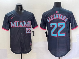 Miami Marlins #22 Sandy Alcantara 2025 City Connect Limited Player Jersey Black
