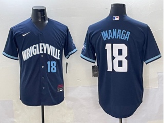 Chicago Cubs #18 Shōta Imanaga City Connect Jersey Navy Blue