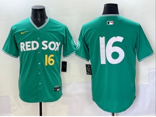 Boston Red Sox #16 City Connect Limited Player Jersey Green