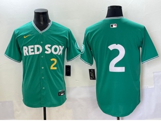 Boston Red Sox #2 City Connect Limited Player Jersey Green
