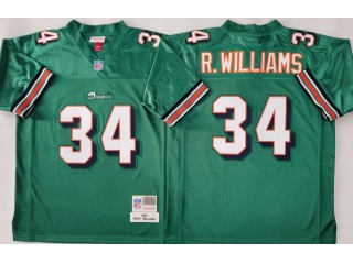 Miami Hurricanes #34 R. Williams Throwback Jersey Green