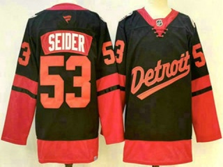 Fanatics Detroit Red Wings #53 Moritz Seider 2025 NHL Stadium Series Jersey Black