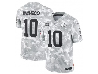 Kansas City Chiefs #10 Isiah Pacheco Salute to Service Jersey Arctic Camo