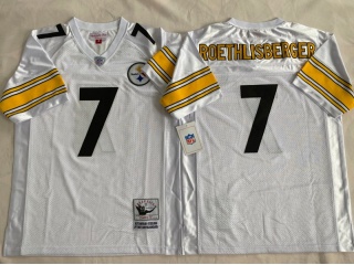 Pittsburgh Steelers #7 Ben Roethlisberger Throwback Jersey White