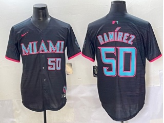 Miami Marlins #50 Agustín Ramírez 2025 City Connect Limited Player Jersey Black