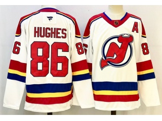 Fanatics New Jersey Devils #86 Jack Hughes Jersey White