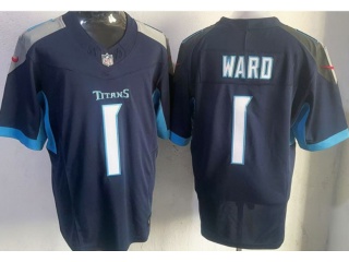 Tennessee Titans #1 Cam Ward Limited Jersey Navy Blue