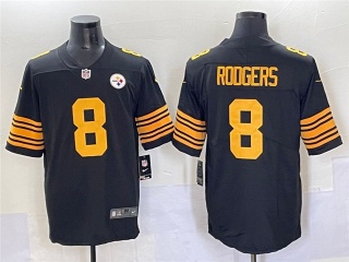 Pittsburgh Steelers #8 Aaron Rodgers Color Rush Limited Jersey Black