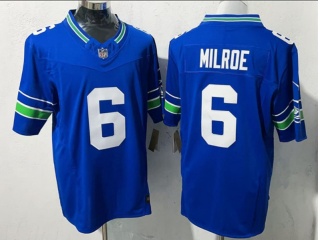 Seattle Seahawks #6 Jalen Milroe Throwback F.U.S.E Limited Jersey Blue