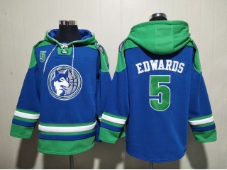 Minnesota Timberwolves #5 Anthony Edwards Hoodie Blue