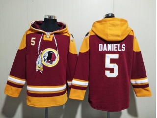 Washington Redskins #5 Jayden Daniels Hoodie Red