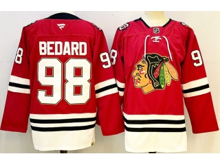 Fanatics Chicago Blackhawks #98 Connor Bedard 2025 100th Anniversary Jersey Red