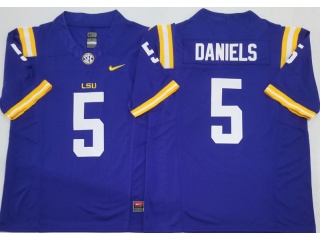 LSU Tigers #5 Jayden Daniels F.U.S.E Limited Jersey Purple
