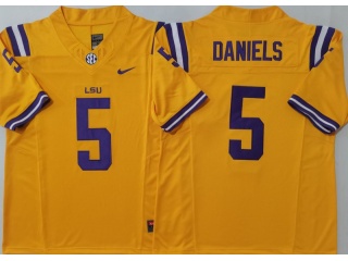 LSU Tigers #5 Jayden Daniels F.U.S.E Limited Jersey Yellow