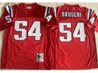 New England Patriots #54 Tedy Bruschi Throwback Jersey Red