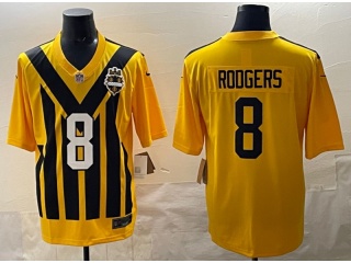 Pittsburgh Steelers #8 Aaron Rodgers 1933 Throwback Limited Jersey Yellow