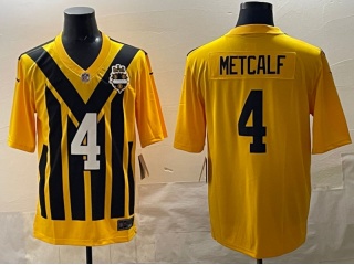 Pittsburgh Steelers #4 DK Metcalf 1933 Throwback Limited Jersey Yellow