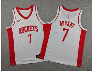 Youth Houston Rockets #7 Kevin Durant Jersey White