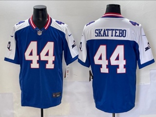 New York Giants #44 Cam Skattebo with White Shoulders Limited Jersey Blue