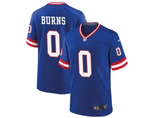 New York Giants #0 Brian Burns Throwback Limited Jersey Blue