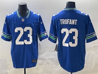 Seattle Seahawks #23 Marcus Trufant Throwback Limited Jersey Blue
