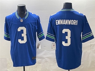 Seattle Seahawks #3 Nick Emmanwori Throwback Limited Jersey Blue
