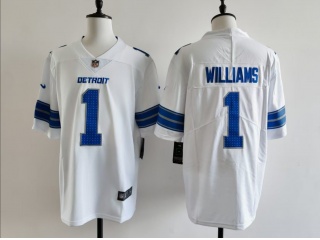 Detroit Lions #1 Jameson Williams Vapor F.U.S.E Limited Jersey White