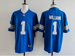 Detroit Lions #1 Jameson Williams Vapor F.U.S.E Limited Jersey Blue