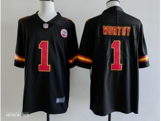 Kansas City Chiefs #1 Xavier Worthy Vapor Limited Jersey Black
