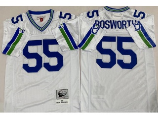 Seattle Seahawks #55 Brian Bosworth Throwback Jersey White