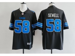 Detroit Lions #58 Penei Sewell Vapor F.U.S.E. Limited Jersey Black