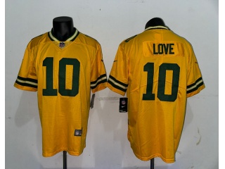 Green Bay Packers #10 Jordan Love Inverted Vapor Limited Jersey Yellow