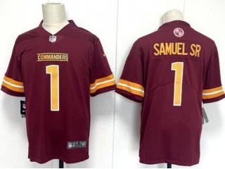 Washington Commanders #1 Deebo Samuel Sr Vapor Limited Jersey Red