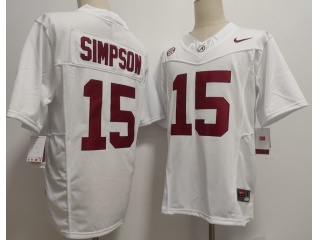 Alabama Crimson Tide #15 Ty Simpson F.U.S.E Limited Jersey White