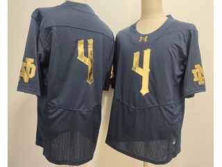Notre Dame Fighting Irish #4 with Golden Number F.U.S.E Limited Jersey Navy