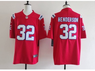 New England Patriots #32 TreVeyon Henderson Vapor Limited Jersey Red
