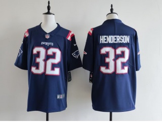 New England Patriots #32 TreVeyon Henderson Vapor Limited Jersey Navy