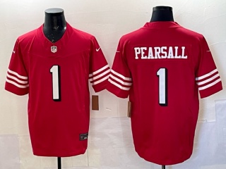 San Francisco 49ers #1 Ricky Pearsall Throwback Limited Jersey Red