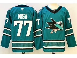 Fanatics San Jose Sharks #77 Michael Misa Jersey Teal