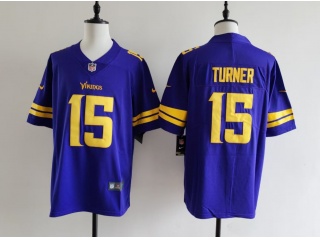 Minnesota Vikings #15 Dallas Turner Color Rush Limited Jersey Purple