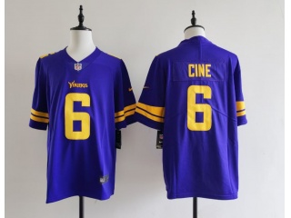 Minnesota Vikings #6 Lewis Cine Color Rush Limited Jersey Purple