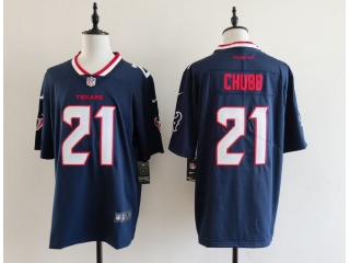 Houston Texans #21 Nick Chubb Vapor Limited Jersey Navy Blue