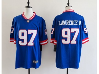 New York Giants #97 Dexter Lawrence II Throwback Limited Jersey Blue