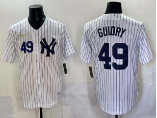 New York Yankees #49 Ron Guidry Nike Cooperstown Jersey White