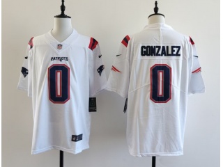 New England Patriots #0 Christian Gonzalez Vapor Limited Jersey White