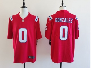 New England Patriots #0 Christian Gonzalez Vapor Limited Jersey Red