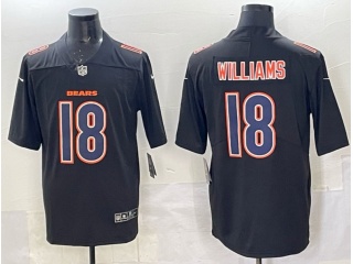 Chicago Bears #18 Caleb Williams with Purple Number Fashion Limited Jersey Black