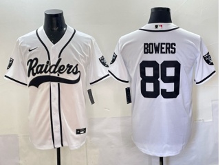 Las Vegas Raiders #89 Brock Bowers Baseball Jersey White