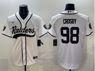 Las Vegas Raiders #98 Maxx Crosby Baseball Jersey White