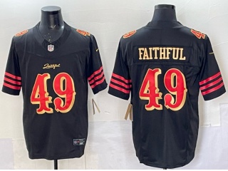 San Francisco 49ers #49 Faithful Rivalry Vapor F.U.S.E. Limited Jersey Black